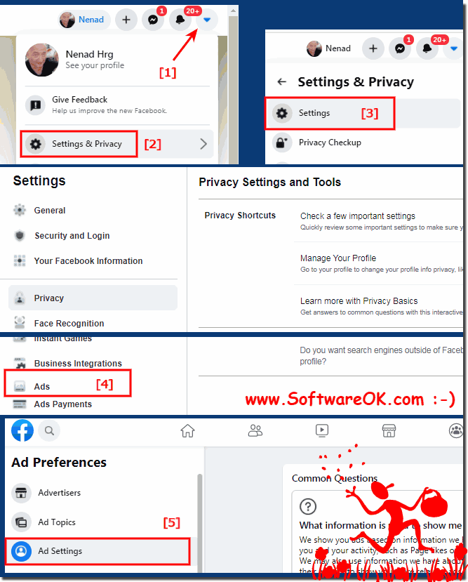 Find the settings for Facebook ads!