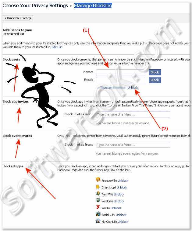 Manage Blocking on FaceBook.com