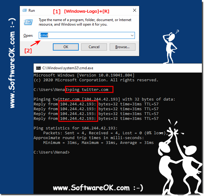 PING the IP address from the twitter.com website!