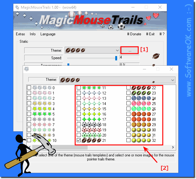 Define the mouse trails on Windows itself!