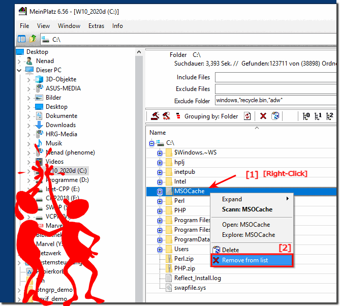 Subsequent removal of directories without deleting them!