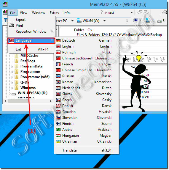 Switch to my language in MeinPlatz (Folder-Size)!