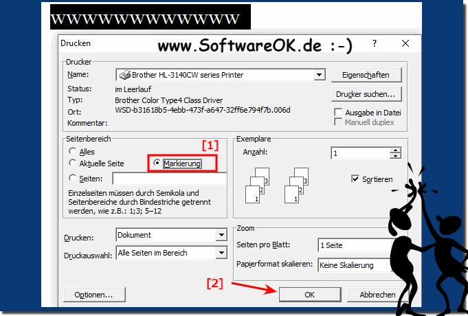 Print the section of a page or selected text!