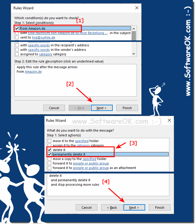 Email Rules Wizard in Microsoft Outlook!