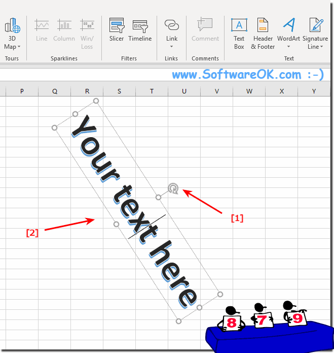 Enter the rotated Text in Word!