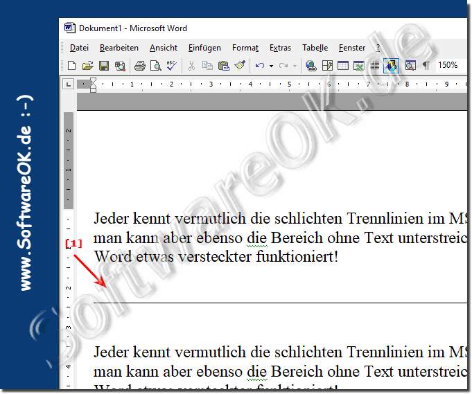 Create sublines in classic Word without text!