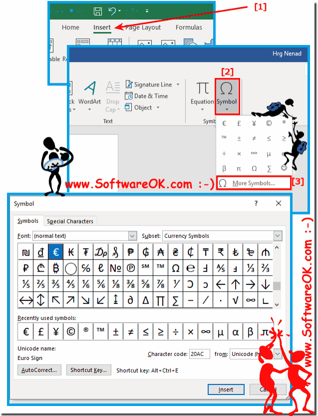 microsoft word symbols circles numbers