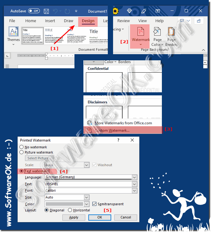 Insert watermark in MS Word or Excel!