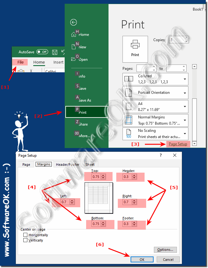 Reduce margins and headers before printing Office documents!