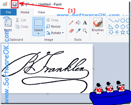Save own signature as an image file!