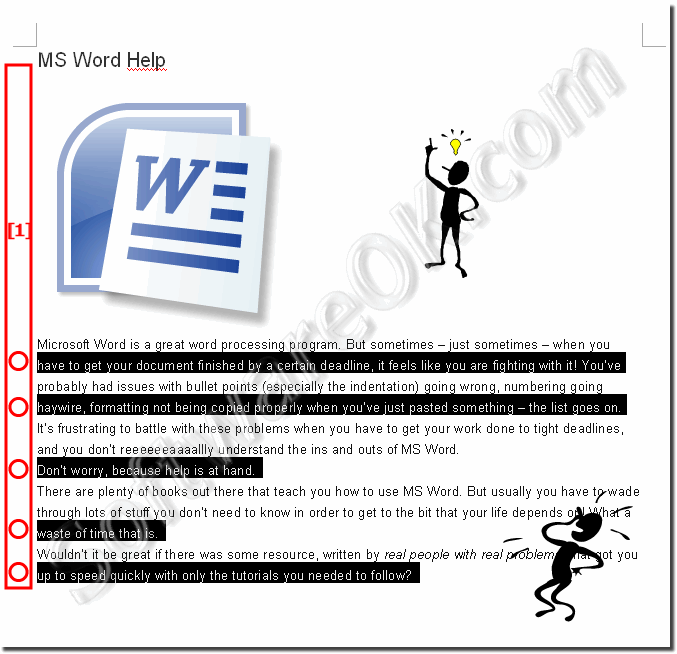 Select multiples not sequential Rows in MS-Word!