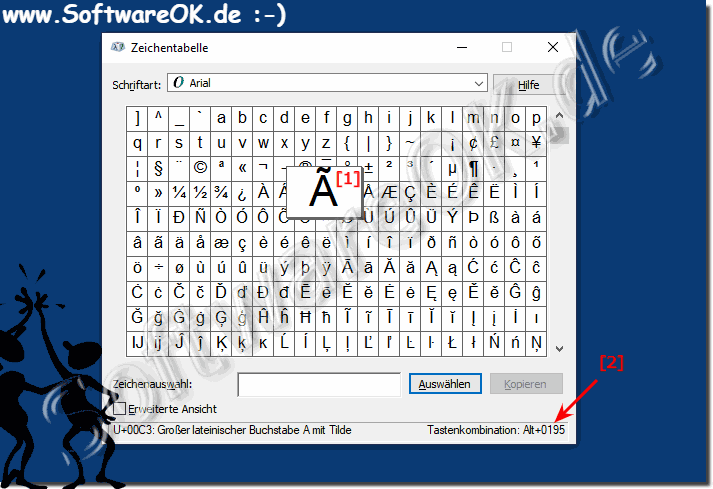 Use key combinations for special characters!