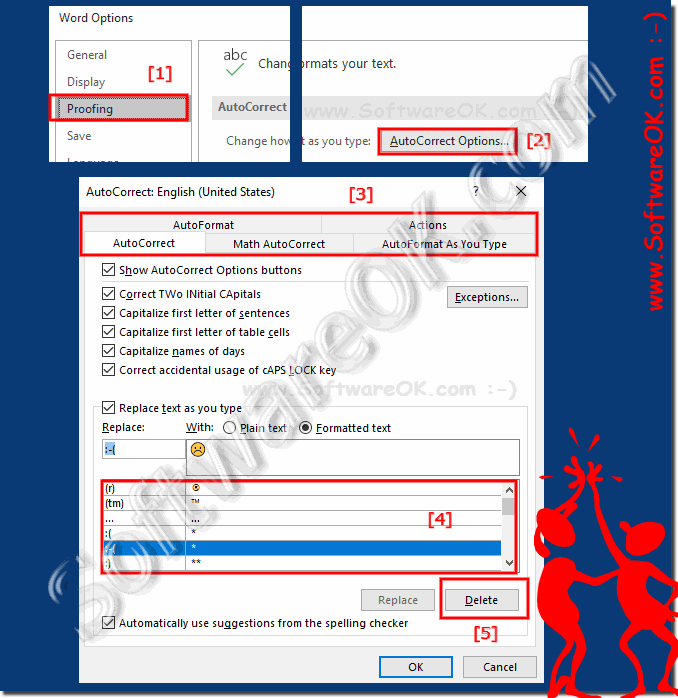 Turn off or on the special characters and symbols in MS Office or adjust them!