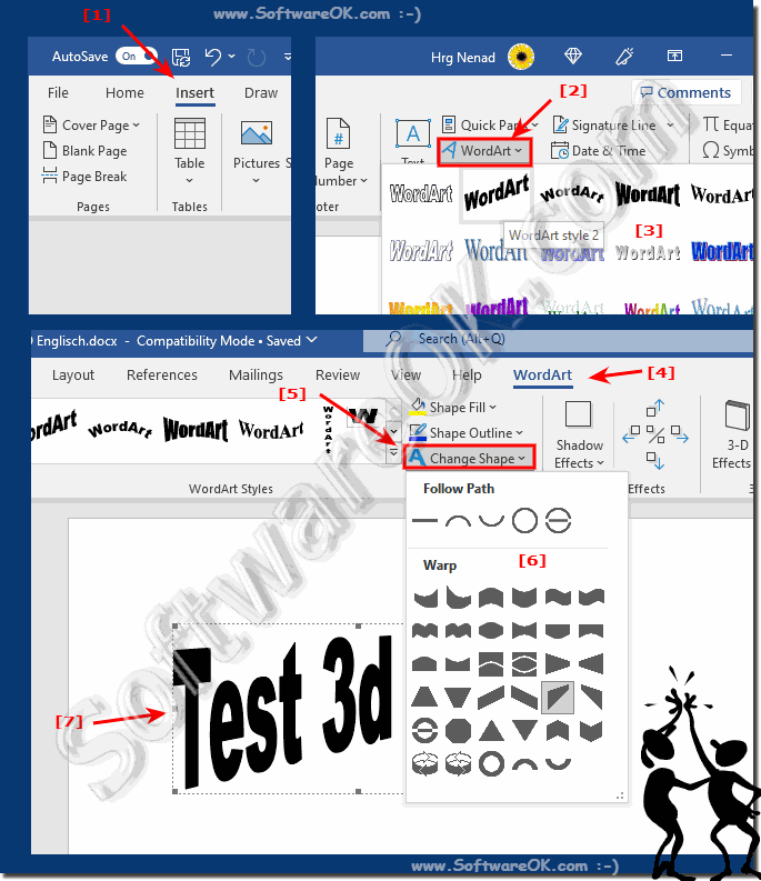 Use 3-D text in Office presentation or document!