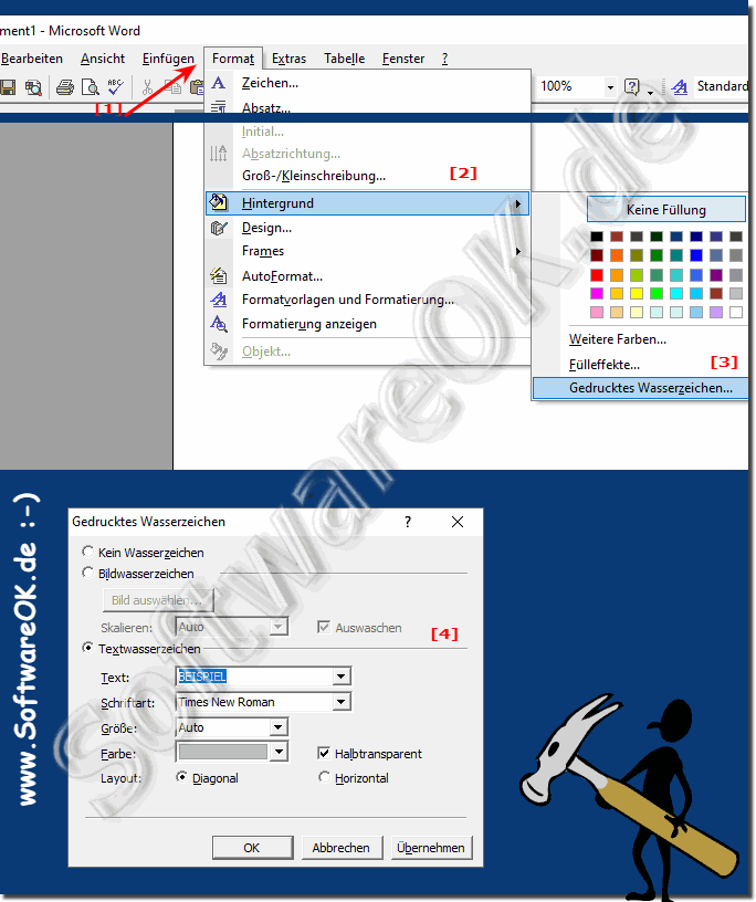Insert watermark in MS Word or Excel Classic!