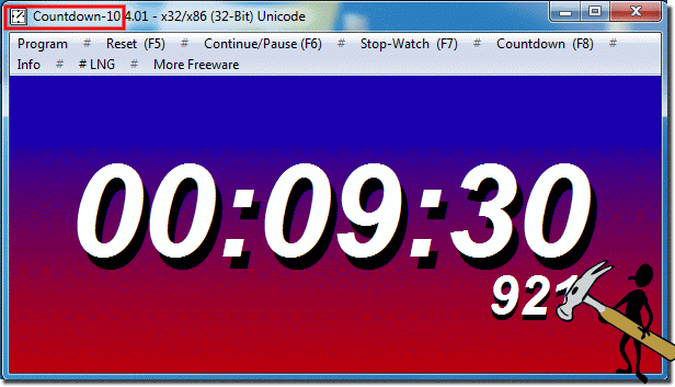 Program Parameters Windows countdown 10 minutes!
