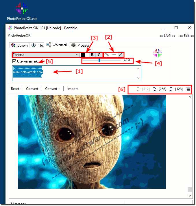 The watermark options for photos and images!