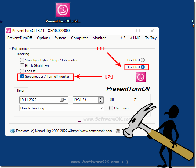 Software prevents the monitor from being switched off during an online meeting!