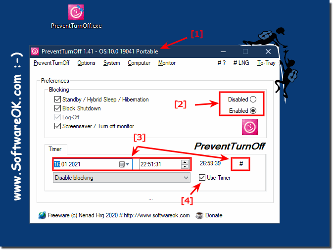 The timer shutdown in the current Microsoft Windows 10!