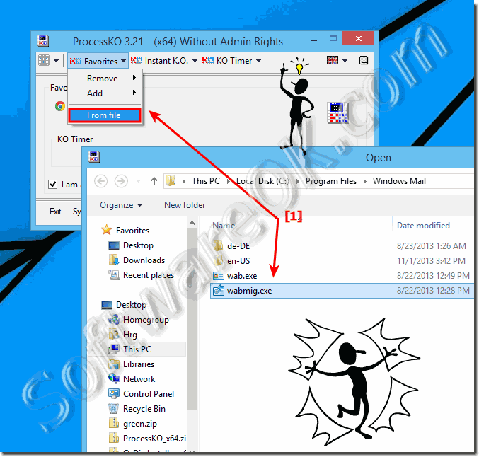 Favorite kill via Windows Program-Path to terminate the program