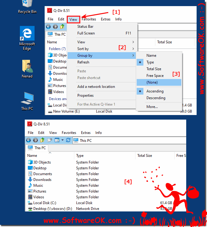 Disable or Enable the Windows Explorer file grouping in Q-Dir!