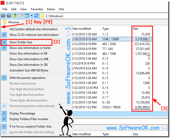 Folder total size in the File-Explorer Size-Column!