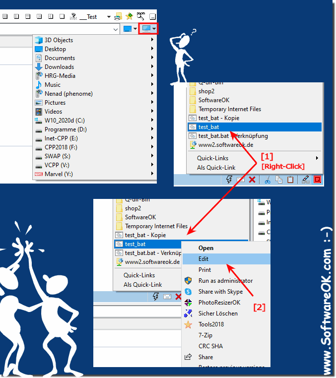 MS Shell folder menus and right-click function in Q-Dir!
