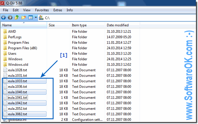 Select non adjacent files with help of CTRL!