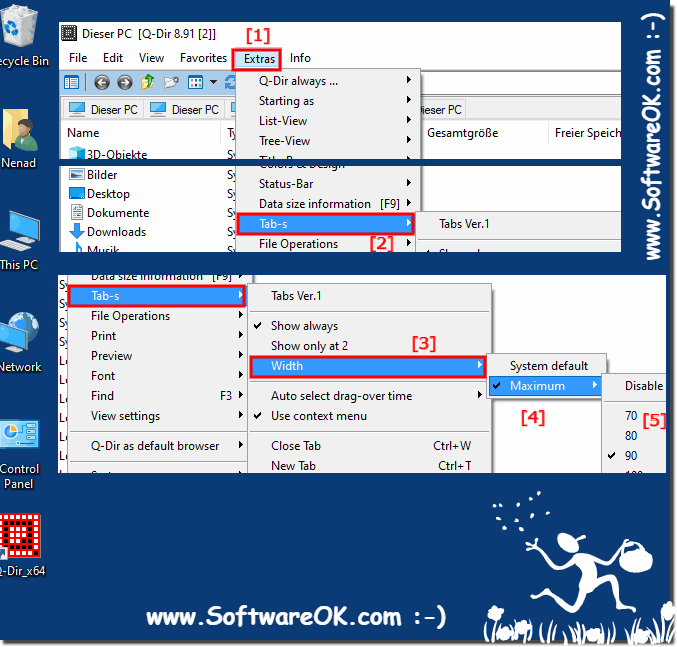 The Tab Size in all File Explorer Views! 