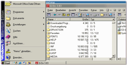 Q-Dir 3.83 in Windows Millennium Edition