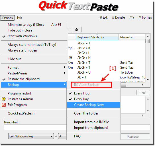 Auto Backup Feature Title in QuickTextPaste!