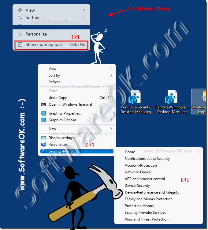 Desktop-Menu in Windows-11 for Security-Settings!