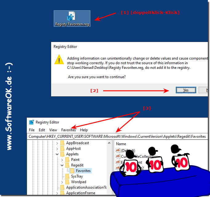 Export and Import Registry Favorites on MS Windows OS!