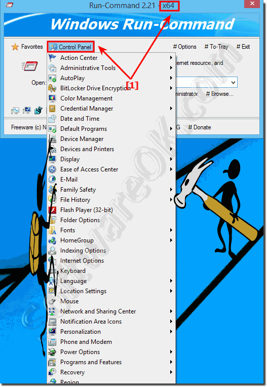 CorrectlyControl-Panel-Menu in Run-Command!