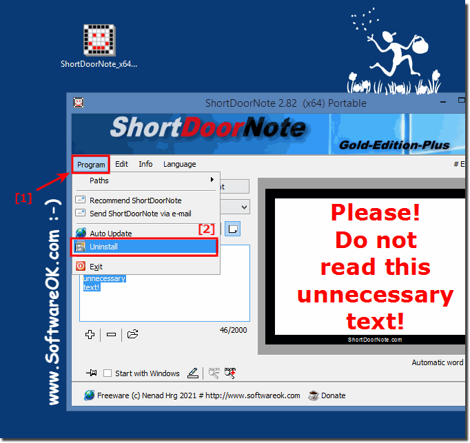 Remove the Short Door Notes APP from Microsoft Windows OS!