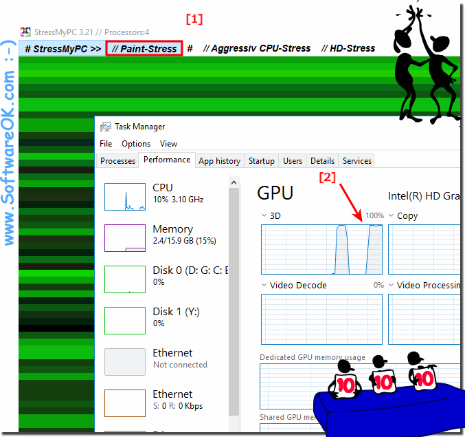 GPU load at 100 percent on Windows 10 graphics card!