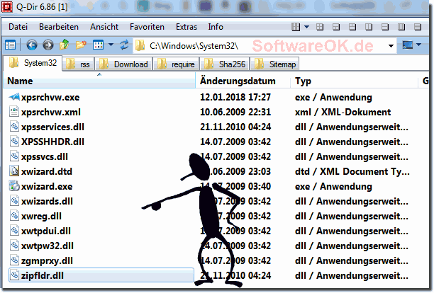 System in the file explorer Q-Dir!