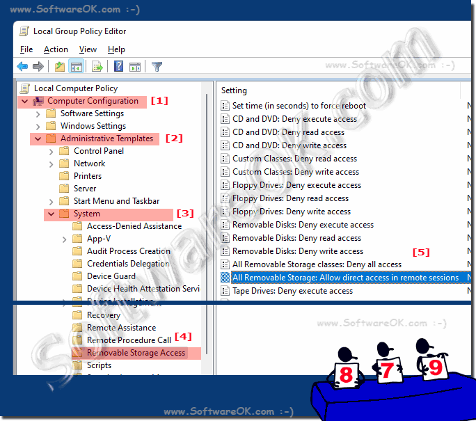 Block access to removable media data carriers under Windows!