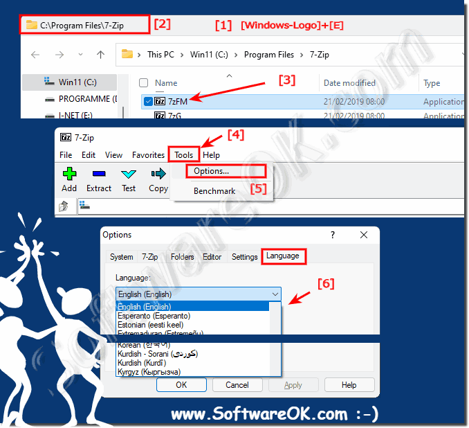 Change the 7-Zip context menu to English, Windows 11, 10, ...!