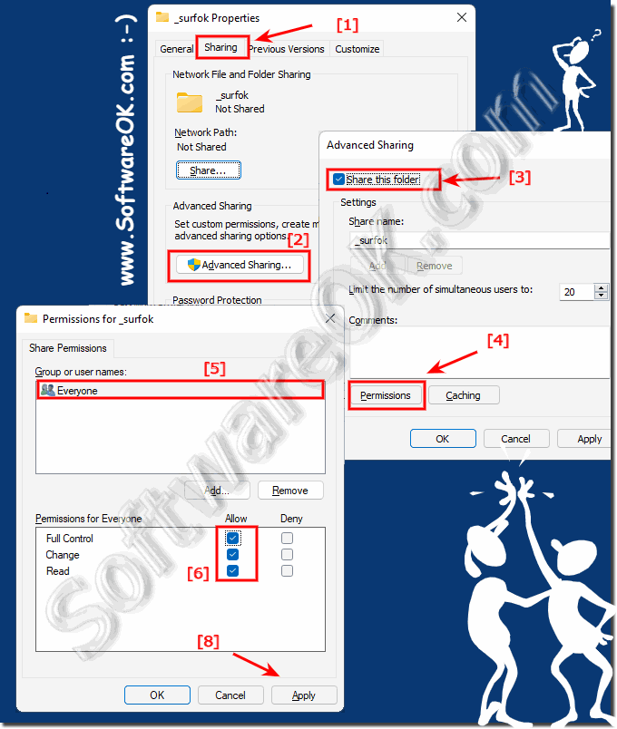 Disable or enable simple file sharing in Windows 11, 10, ...!