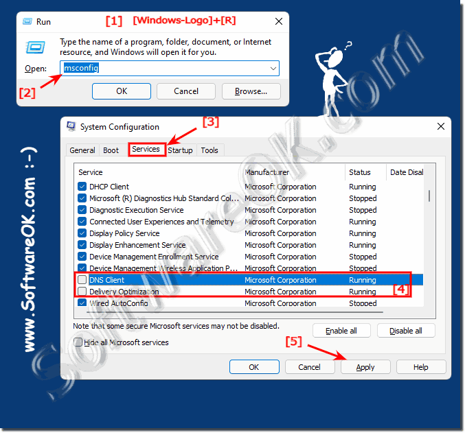 Disable some Service via msconfig on Windows 11, 10, ...!