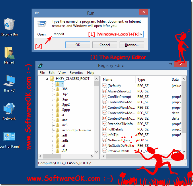Start the Registry Editor on all Windows OS!