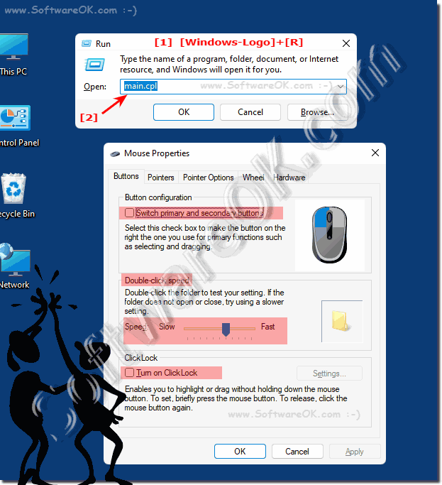 The mouse click options settings!