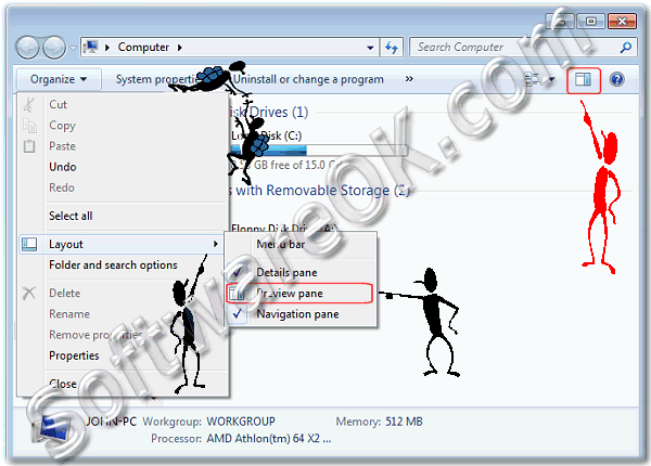  Folder Options menu Windows 7