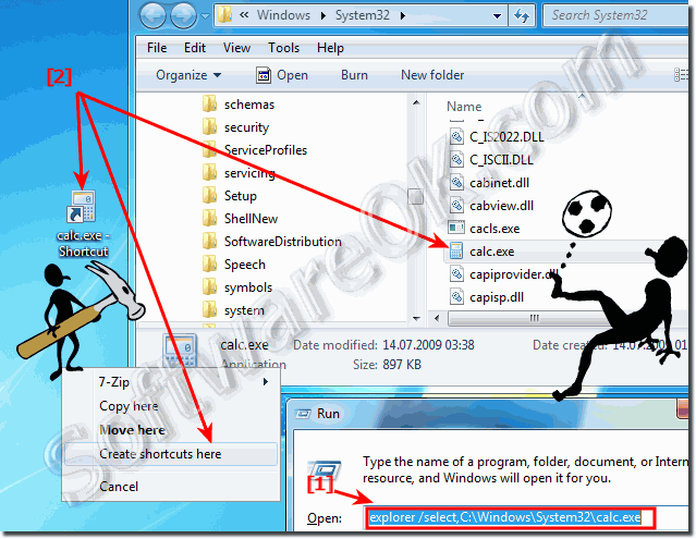 Calculator desktop shortcut for Windows 7!
