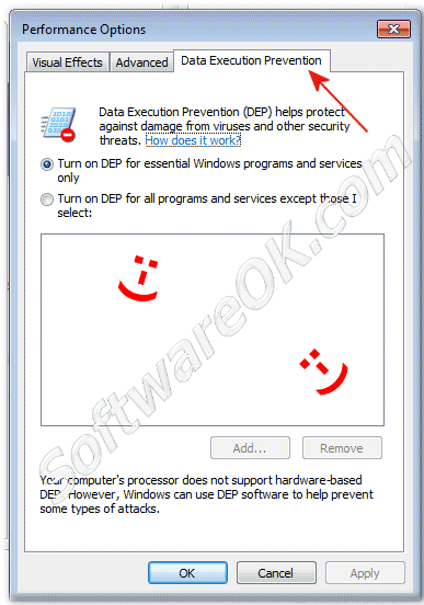  Change Data Execution Prevention DEP settings in Windows-7