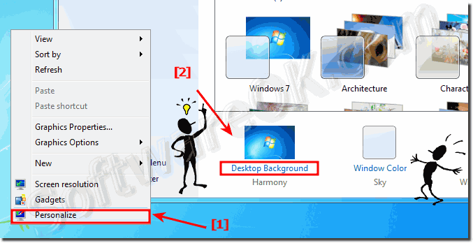 How can I change the desktop wallpaper background in Windows 7?