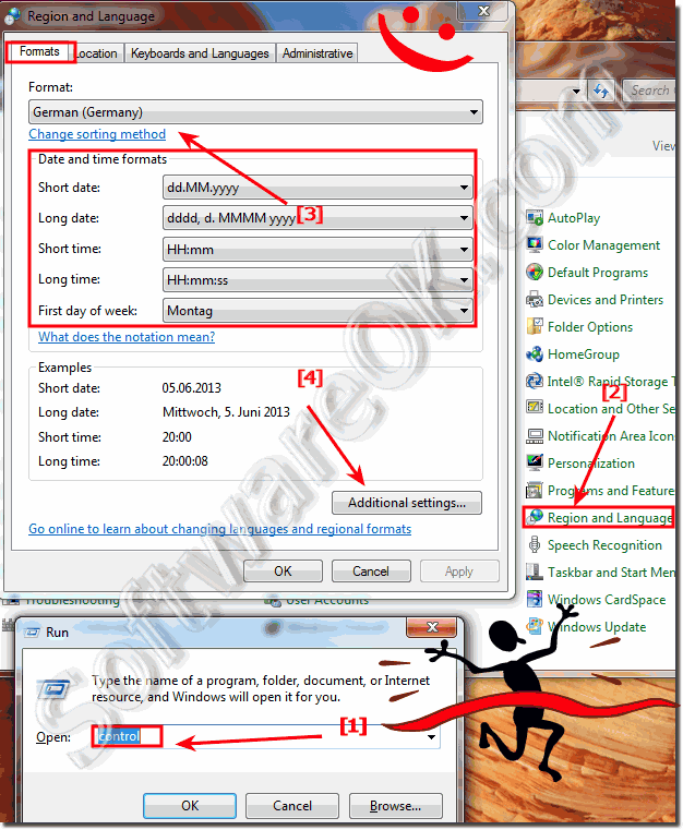 Change the display of dates, times, currency, and measurements?