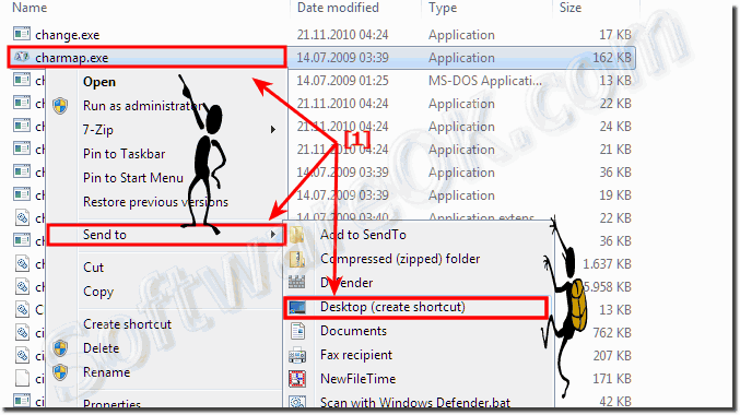 Create Character Map Windows 7 and 8.1 Desktop-Shortcut!