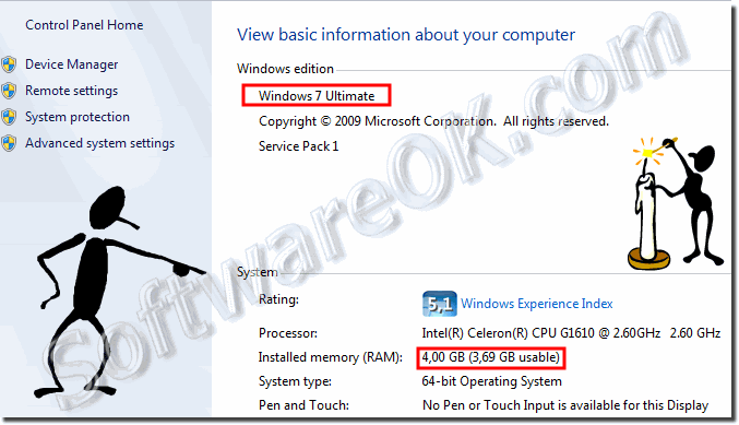 Example RAM memory on Windows 7 Ultimate x64!